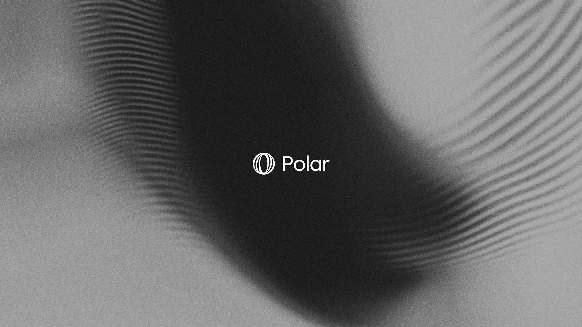 Polar's grainy monochrome flow artwork with the Polar mark at its centre